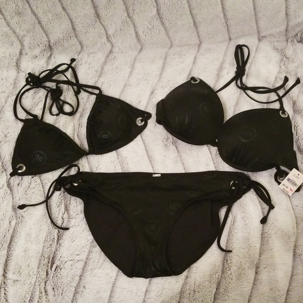 Victoria's Secret PINK Black Bikini Set